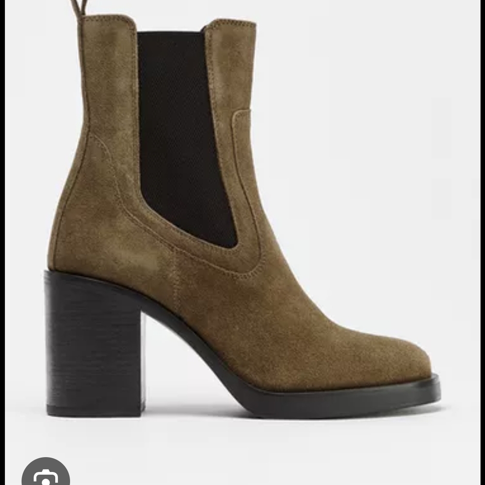 NWOT Zara Chelsea Elegant Brown Suede Ankle Boots. size 36